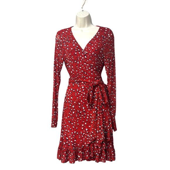 Sanctuary Emma Ruffled Wrap Dress, Red, Size M - Picture 3 of 11